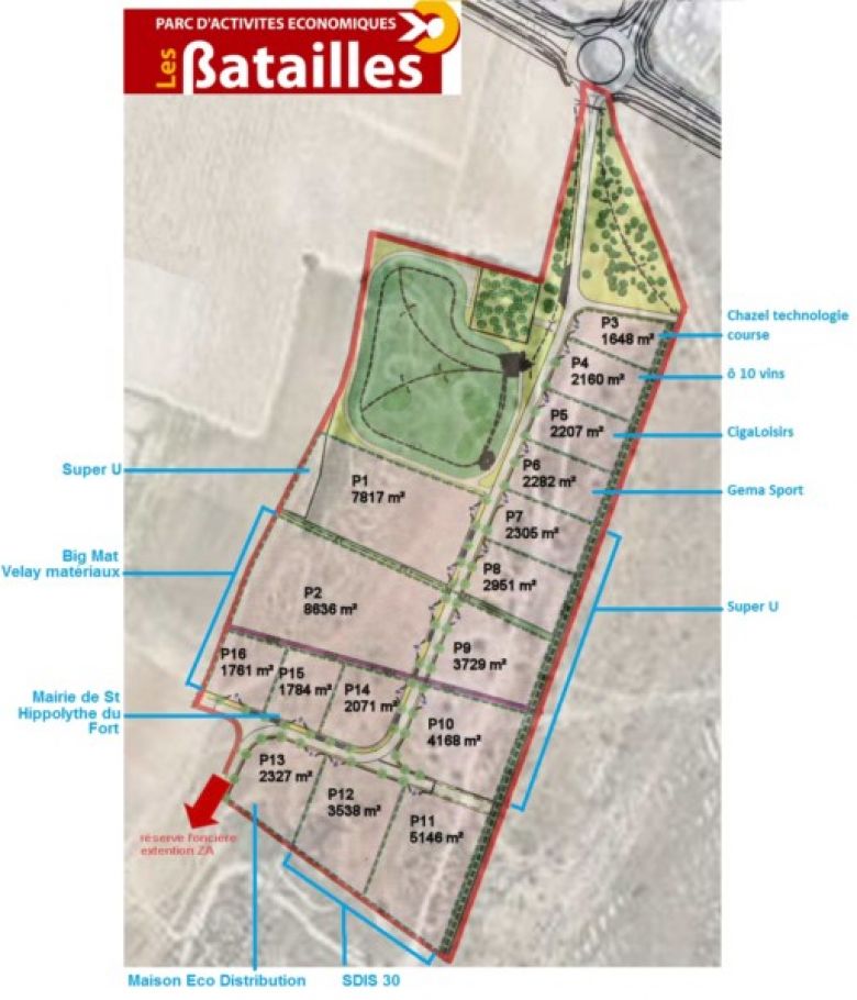 Extension de la zone d'activités des Batailles à l'étude pour le transfert de Jallatte. 