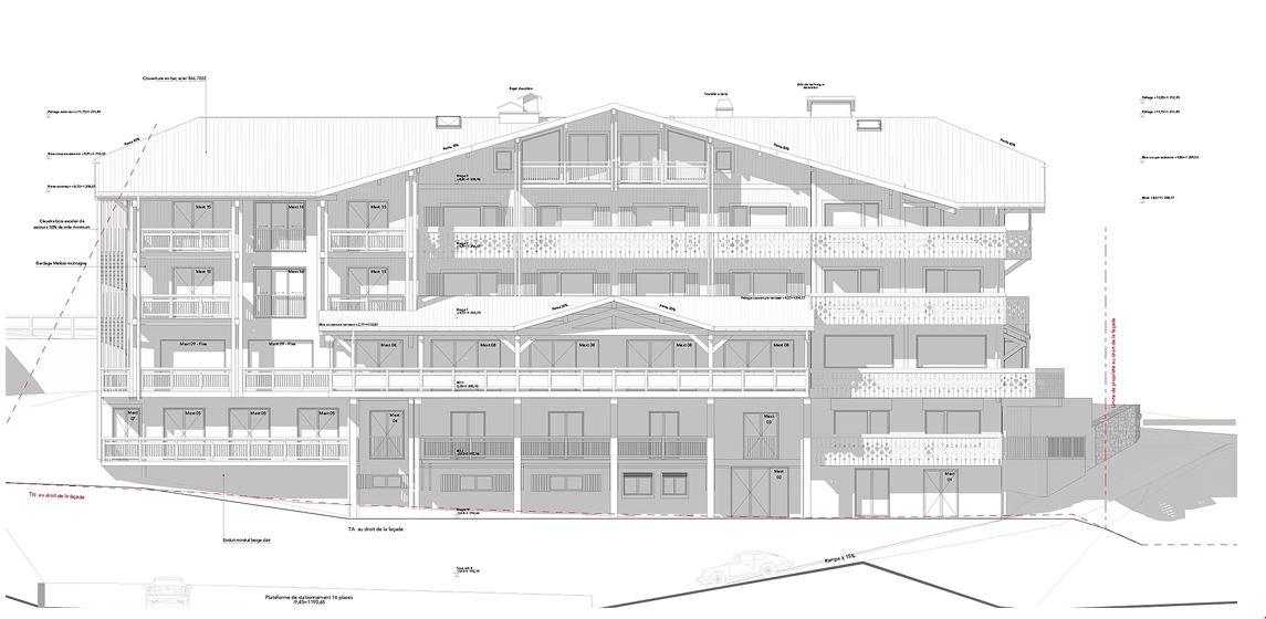 Plan de l'extension de l'hôtel Alpen Valley